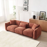 English Elm Mid Century Modern Couch 3-Seater Sofa For Livingroom, Orange