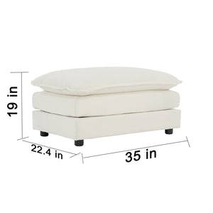 English Elm Chenille Upholstered Ottoman Footrest for Modular Sectional Living Room Sofa Setup W714P152264