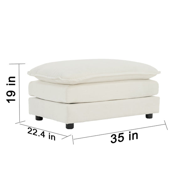 English Elm Chenille Upholstered Ottoman Footrest for Modular Sectional Living Room Sofa Setup W714P152264