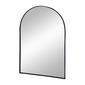 English Elm 24" Arched Black Iron Frame Wall Mirror Slim Profile for Bedroom or Entryway Decor W2078135282