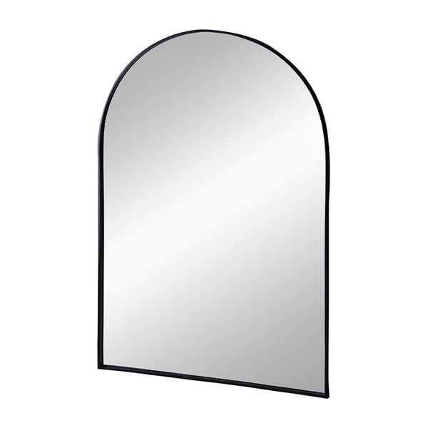 English Elm 24" Arched Black Iron Frame Wall Mirror Slim Profile for Bedroom or Entryway Decor W2078135282