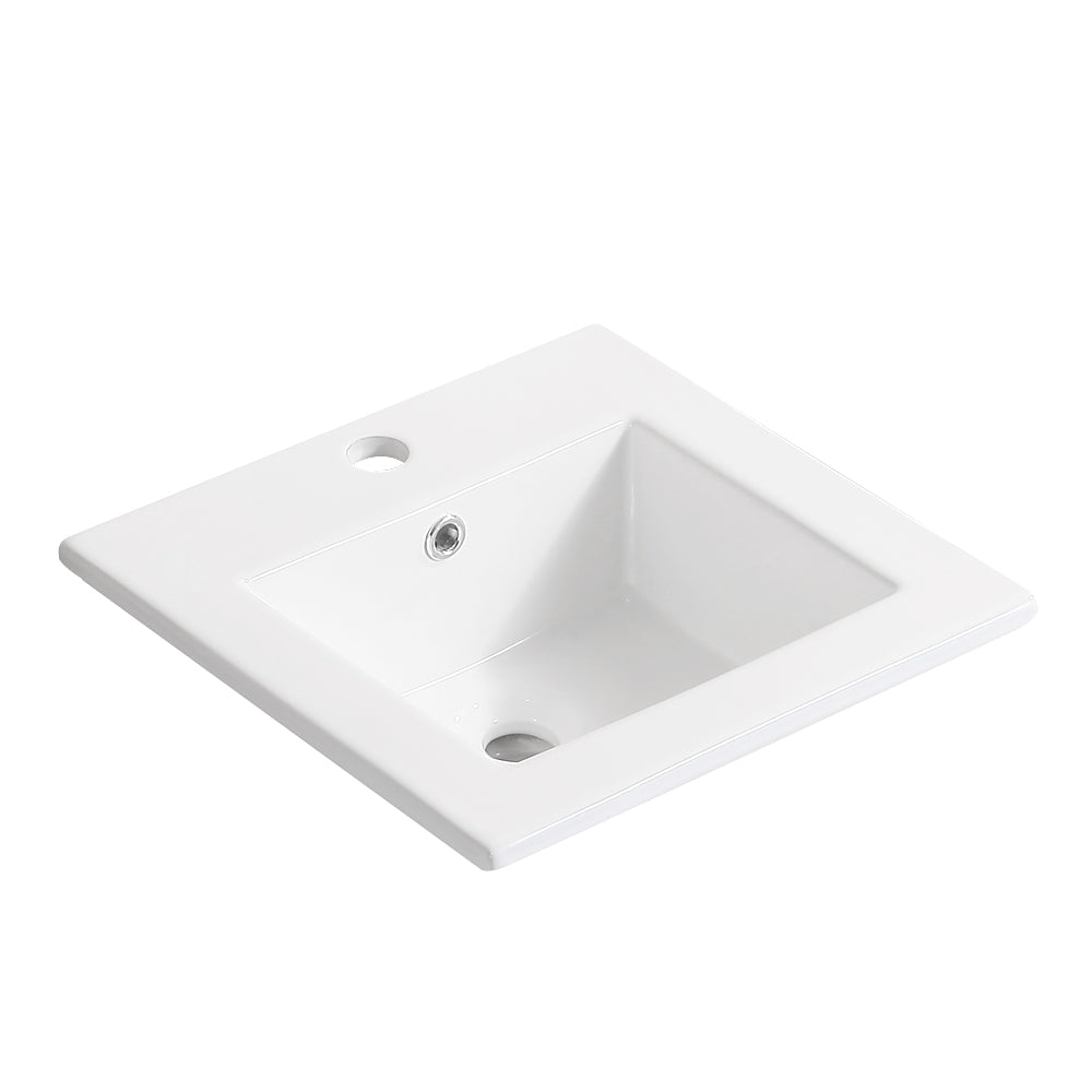 English Elm 16" Bathroom Vanity With Sink - Space-Saving Wall-Mounted Design, Radar Sensing Light & Storage! W1882S00041