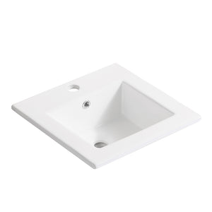 English Elm 16" Bathroom Vanity With Sink - Space-Saving Wall-Mounted Design, Radar Sensing Light & Storage! W1882S00041