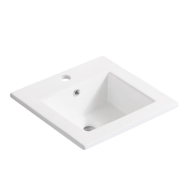 English Elm 16" Bathroom Vanity With Sink - Space-Saving Wall-Mounted Design, Radar Sensing Light & Storage! W1882S00041