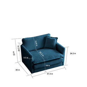 English Elm Comfy Deep Seat Chenille Armchair with Foam Cushion for Living Room Lounging W714S00302