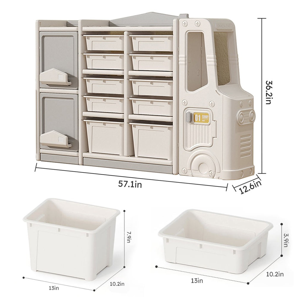 English Elm Children's Toy Storage Cabinet Safe Multi-compartment Organizer for Bedroom or Playroom W509125832