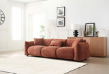 English Elm Mid Century Modern Couch 3-Seater Sofa For Livingroom, Orange