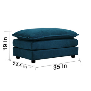 English Elm Chenille Upholstered Modular Ottoman Footrest for Sectional Sofa Living Room Seating W714113429