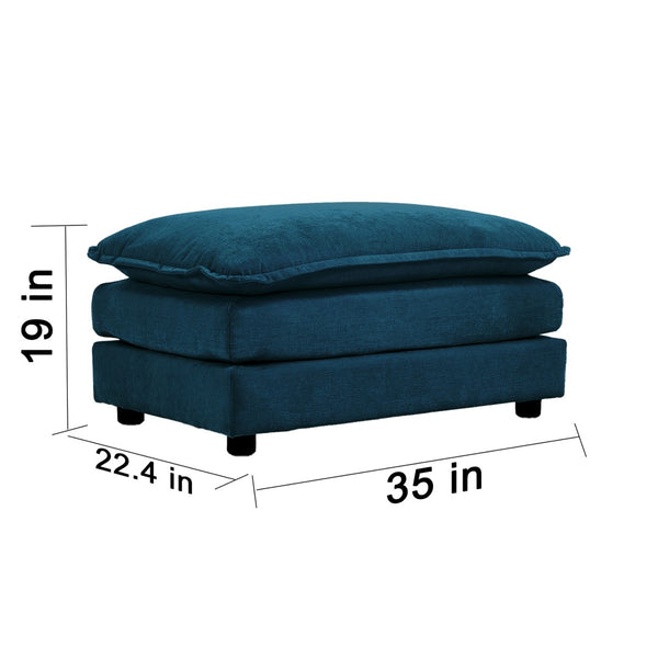 English Elm Chenille Upholstered Modular Ottoman Footrest for Sectional Sofa Living Room Seating W714113429