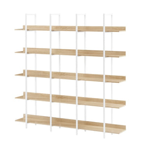 English Elm [video] Five Tier Industrial Open Bookshelf Steel Frame Mdf Shelves Home Office Storage White+Oak N725P387978C