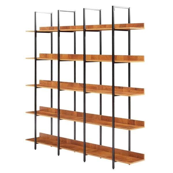 English Elm [video] Five Tier Industrial Open Bookshelf Steel Frame Mdf Shelves Home Office Storage Black+Brown N725P387978B