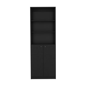 English Elm Home Modern 2-Door Bookcase - Stylish Storage Unit With Open Shelves & Concealed Cabinet Space B200137820