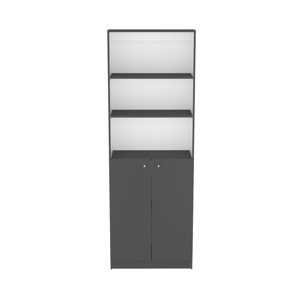 English Elm Home Modern 2-Door Bookcase - Stylish Storage Solution With Open Shelves For Home Or Office Décor B200137837