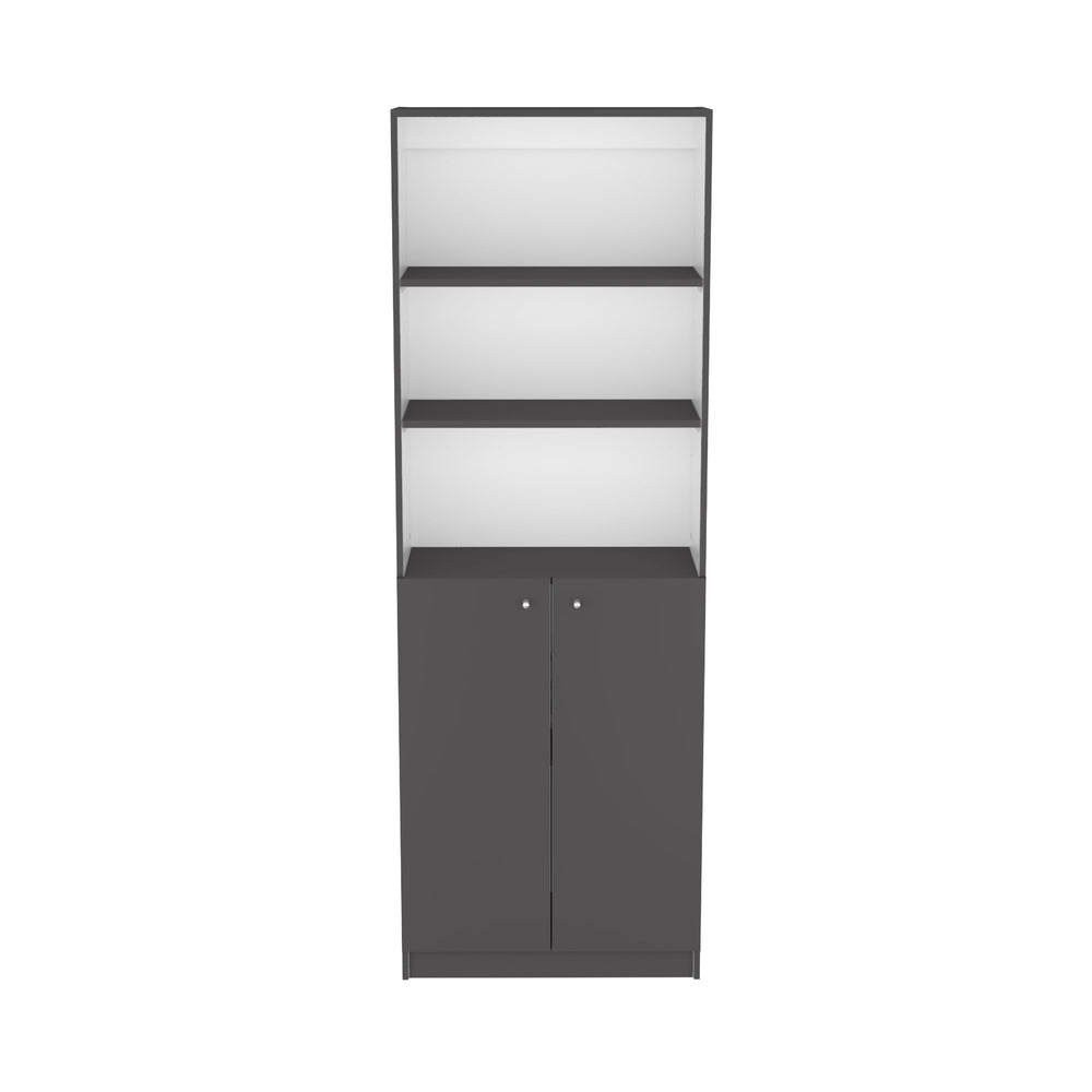 English Elm Home Modern 2-Door Bookcase - Stylish Storage Solution With Shelves For Books & Décor In Matt Gray/White B070137837