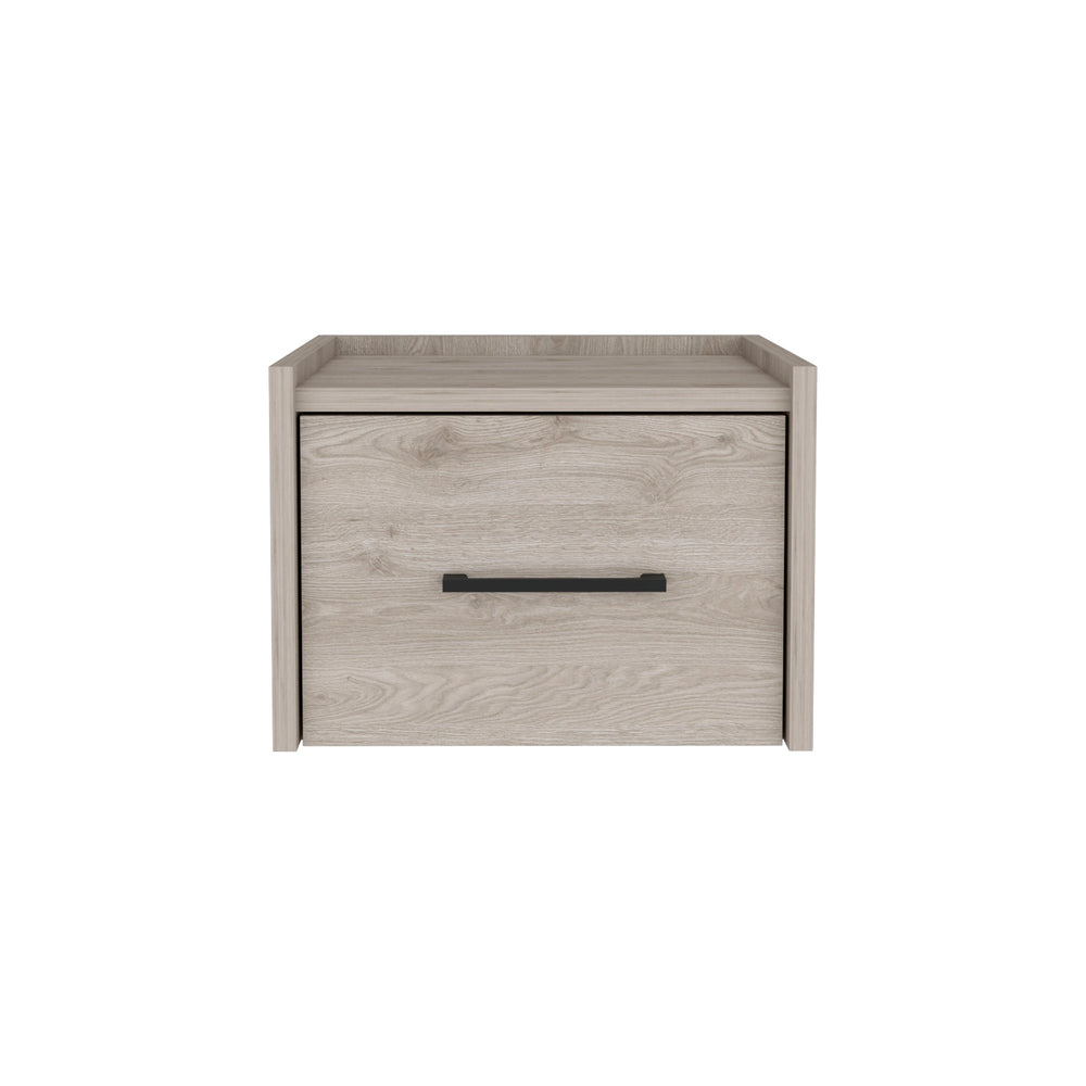 English Elm Boa Floating Nightstand Wall-Mounted Single Drawer End Table with Handle, Space-Saving Modern Design Gray 17 L x 16 W x 5 H B070137814