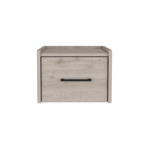 English Elm Boa Floating Nightstand Wall-Mounted Single Drawer End Table with Handle, Space-Saving Modern Design Gray 17 L x 16 W x 5 H B070137814