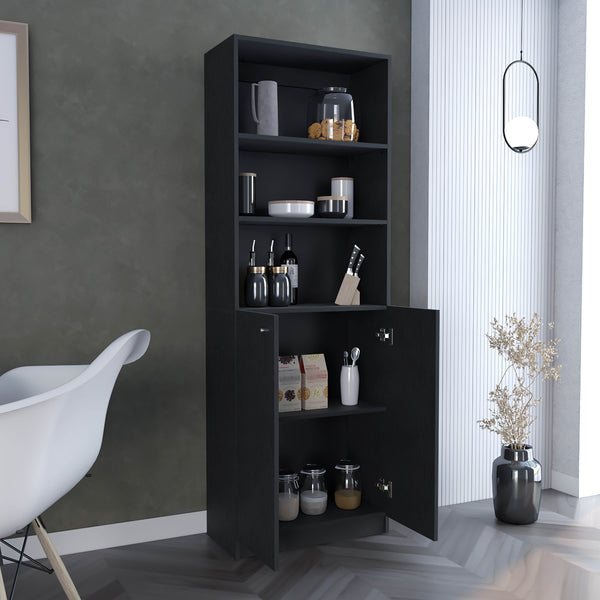 English Elm Home Modern 2-Door Bookcase - Stylish Storage Unit With Open Shelves & Concealed Cabinet Space B200137820