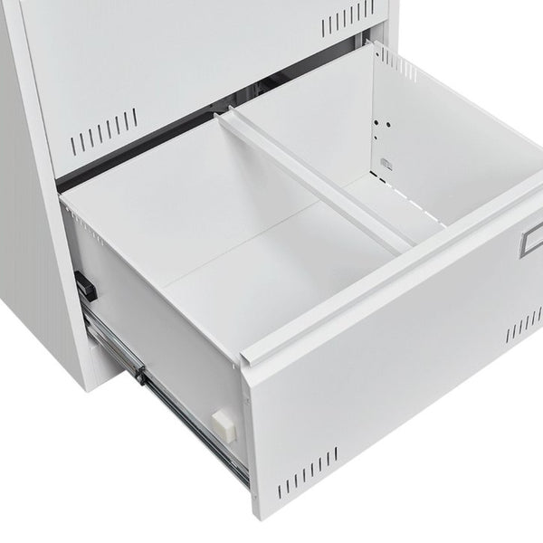 English Elm Filing Cabinet 3 Drawer Lateral Metal Unit with Lock for Home Office Document Storage W1247118745