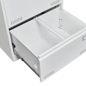 English Elm 2 Drawer Locking Metal File Cabinet Matte Black Powder Coat for Modern Home Office W1247P160451