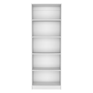 English Elm Home 4 Shelves Bookcase with Tiered Storage & Lower Shelf for Books Decor Organizing, Sleek Manufactured Wood Design White 44.9 L x 28.4 W x 3.2 H B070137828