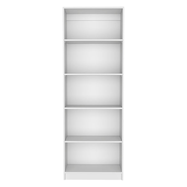 English Elm Home 4 Shelves Bookcase with Tiered Storage & Lower Shelf for Books Decor Organizing, Sleek Manufactured Wood Design White 44.9 L x 28.4 W x 3.2 H B070137828