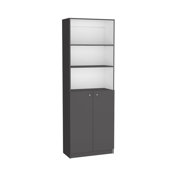 English Elm Home Modern 2-Door Bookcase - Stylish Storage Solution With Open Shelves For Home Or Office Décor B200137837