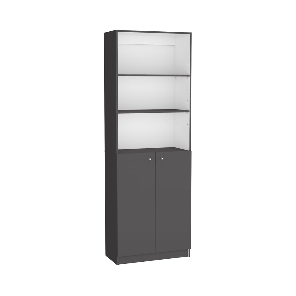 English Elm Home Modern 2-Door Bookcase - Stylish Storage Solution With Shelves For Books & Décor In Matt Gray/White B070137837