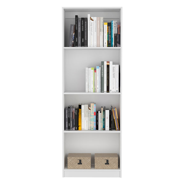 English Elm Home 4-Shelf Modern Bookcase with Tall Open Display Shelves, Sleek Particleboard Design for Office and Living Room Decor White 39.4 L x 2.8 W x 3.5 H B070137827