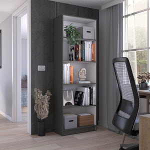 English Elm Home 4 Shelves Bookcase with Tiered Storage & Lower Shelf for Books Decor Organizing, Sleek Manufactured Wood Design Multi 44.9 L x 28.4 W x 3.2 H B070137835