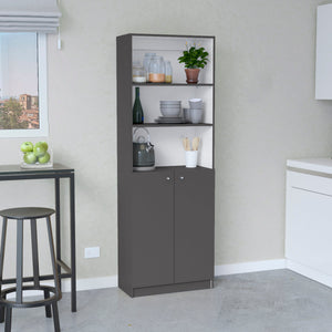 English Elm Home Modern 2-Door Bookcase - Stylish Storage Solution With Shelves For Books & Décor In Matt Gray/White B070137837