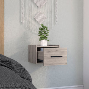 English Elm Boa Floating Nightstand Wall-Mounted Single Drawer End Table with Handle, Space-Saving Modern Design Gray 17 L x 16 W x 5 H B070137814