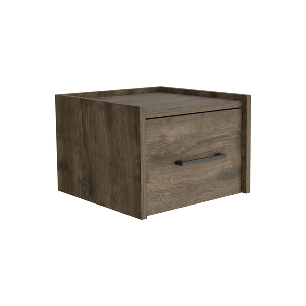 English Elm Boa Floating Nightstand Wall-Mounted Single Drawer Dark Brown – Space-Saving Nightstand, 13.8"x13.2" Top, Easy Assembly B070137815