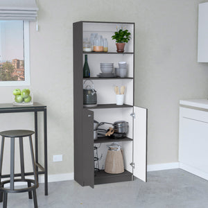 English Elm Home Modern 2-Door Bookcase - Stylish Storage Solution With Shelves For Books & Décor In Matt Gray/White B070137837