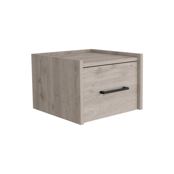 English Elm Boa Floating Nightstand Wall-Mounted Single Drawer End Table with Handle, Space-Saving Modern Design Gray 17 L x 16 W x 5 H B070137814