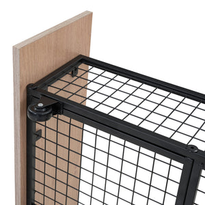 English Elm Full Triple Bunk Bed with Drawers and Built-in Desk Shelves, Space-Saving Metal & Wood Design for Families Black SF000028AAB