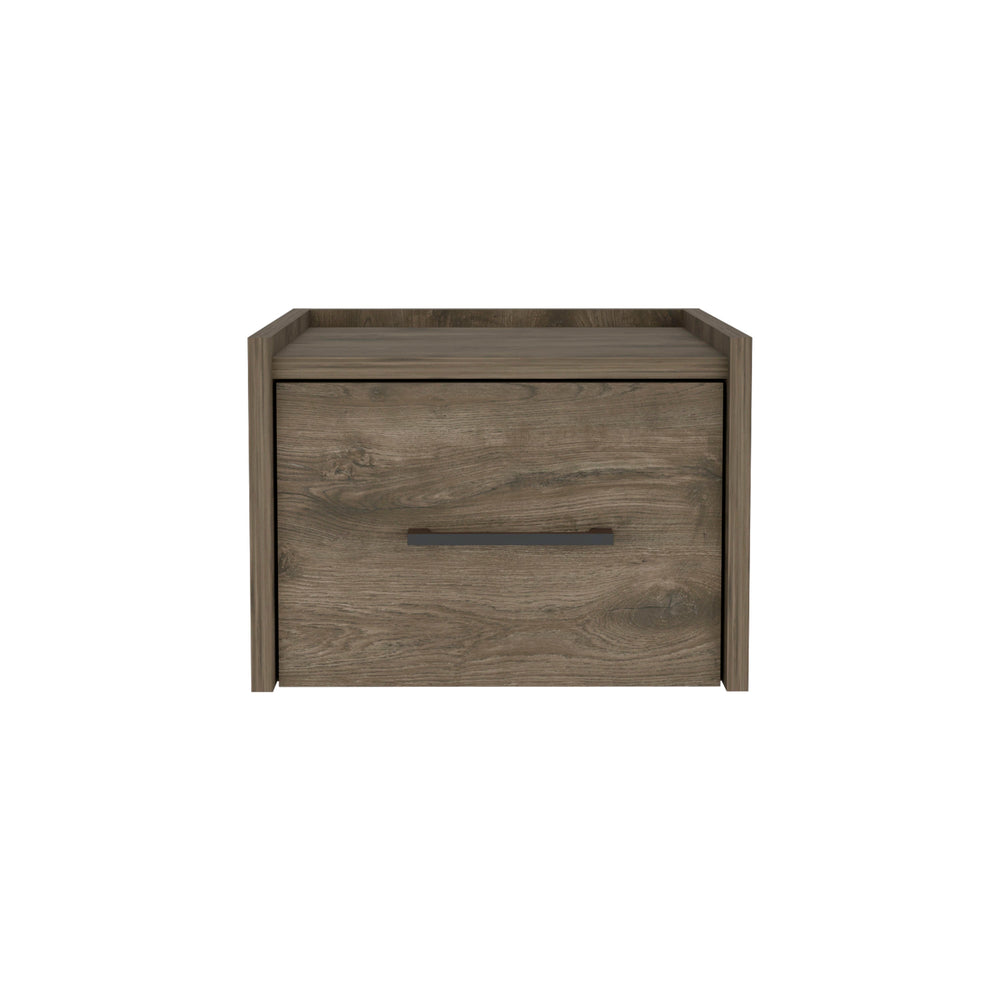 English Elm Boa Floating Nightstand Wall-Mounted Single Drawer Dark Brown – Space-Saving Nightstand, 13.8"x13.2" Top, Easy Assembly B070137815