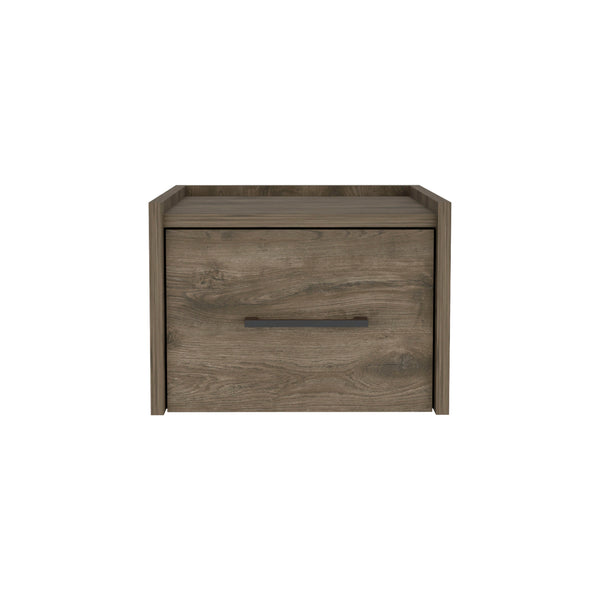 English Elm Boa Floating Nightstand Wall-Mounted Single Drawer Dark Brown – Space-Saving Nightstand, 13.8"x13.2" Top, Easy Assembly B070137815