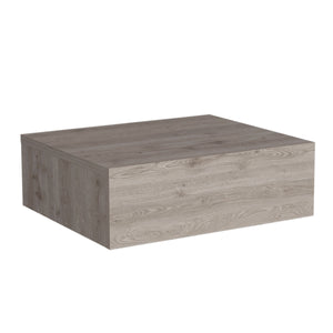 English Elm Milano Floating Nightstand Wall-Mounted with Drawer, Light Gray Particle Board, Space-Saving Sleek Design B200137823