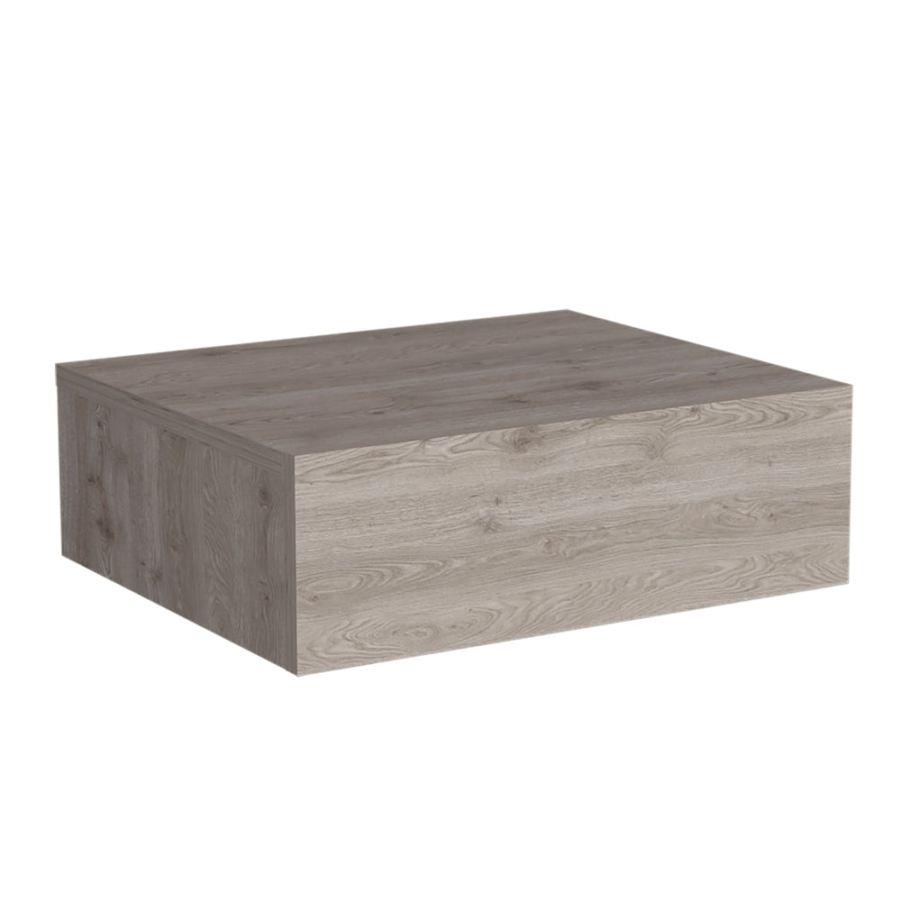English Elm Milano Floating Nightstand Wall-Mounted with Drawer in Light Gray — Space-Saving Modern End Table, 15.7" Top B070137823