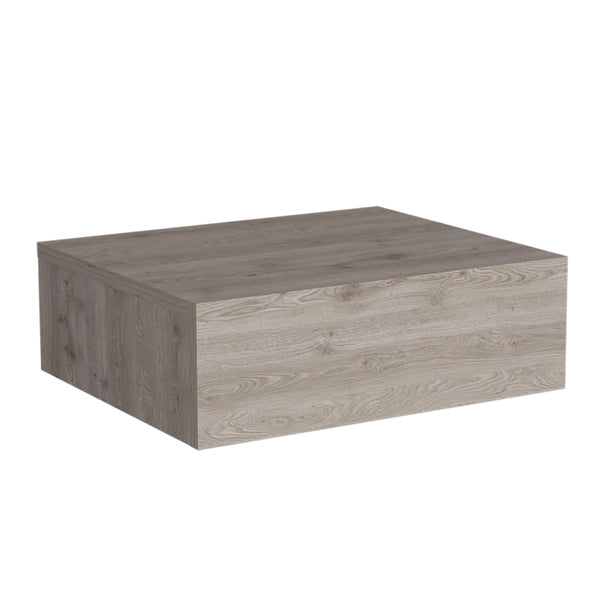 English Elm Milano Floating Nightstand Wall-Mounted with Drawer in Light Gray — Space-Saving Modern End Table, 15.7" Top B070137823