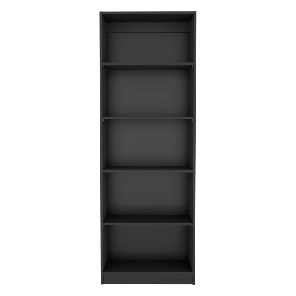 English Elm Home 4 Shelves Bookcase with Tiered Storage & Lower Shelf for Books Decor Organizing, Sleek Manufactured Wood Design Black 44.9 L x 28.4 W x 3.2 H B070137818