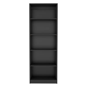English Elm Home 4 Shelves Bookcase with Tiered Storage & Lower Shelf for Books Decor Organizing, Sleek Manufactured Wood Design Black 44.9 L x 28.4 W x 3.2 H B070137818