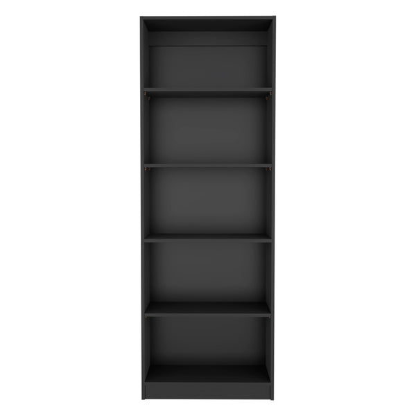 English Elm Home 4 Shelves Bookcase with Tiered Storage & Lower Shelf for Books Decor Organizing, Sleek Manufactured Wood Design Black 44.9 L x 28.4 W x 3.2 H B070137818