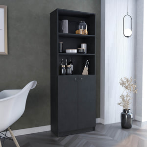 English Elm Home Modern 2-Door Bookcase - Stylish Storage Unit With Open Shelves & Concealed Cabinet Space B200137820