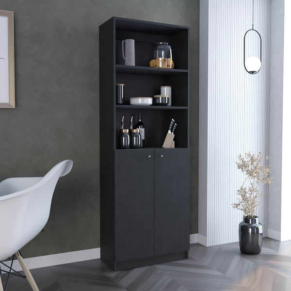 English Elm Home Modern 2-Door Bookcase - Stylish Storage Unit With Open Shelves & Concealed Cabinet Space B200137820