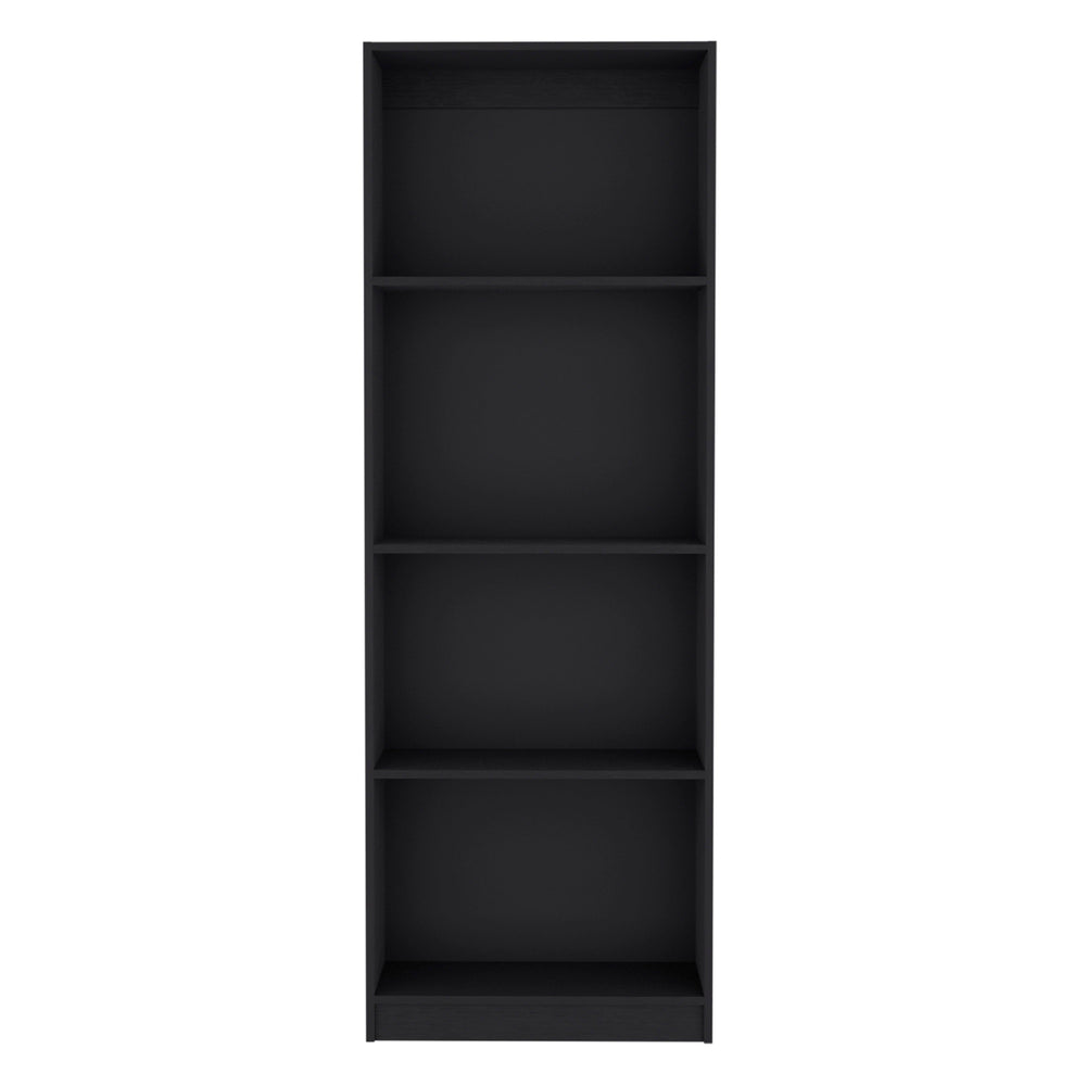 English Elm Home 4-Shelf Modern Bookcase with Tall Open Display Shelves, Sleek Particleboard Design for Office and Living Room Decor Black 39.4 L x 2.8 W x 3.5 H B070137817