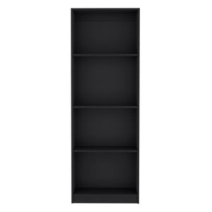 English Elm Home 4-Shelf Modern Bookcase with Tall Open Display Shelves, Sleek Particleboard Design for Office and Living Room Decor Black 39.4 L x 2.8 W x 3.5 H B070137817