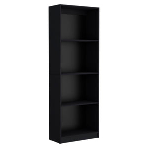 English Elm Home 4-Shelf Modern Bookcase with Tall Open Display Shelves, Sleek Particleboard Design for Office and Living Room Decor Black 39.4 L x 2.8 W x 3.5 H B070137817