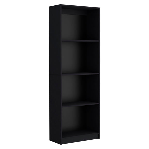 English Elm Home 4-Shelf Modern Bookcase with Tall Open Display Shelves, Sleek Particleboard Design for Office and Living Room Decor Black 39.4 L x 2.8 W x 3.5 H B070137817