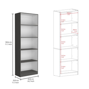 English Elm Home 4 Shelves Bookcase with Tiered Storage & Lower Shelf for Books Decor Organizing, Sleek Manufactured Wood Design Multi 44.9 L x 28.4 W x 3.2 H B070137835